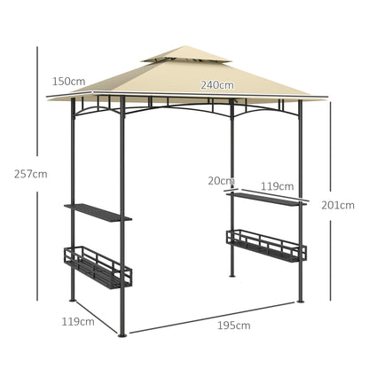 Outsunny Grillpavillon 240x150 cm – wasserdicht, UV-Schutz