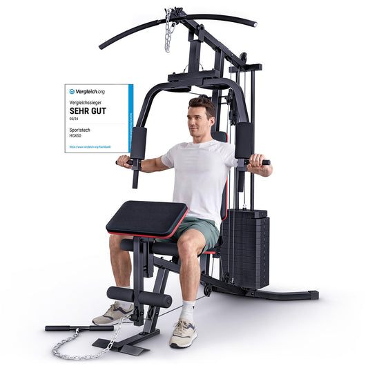 Sportstech HGX50 Kraftstation Home Gym – 60 kg Gewichte