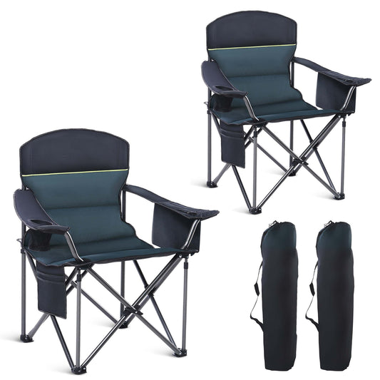 HIGH POINT SPORTS Campingstuhl 2er Set XXL 200 kg – Grün