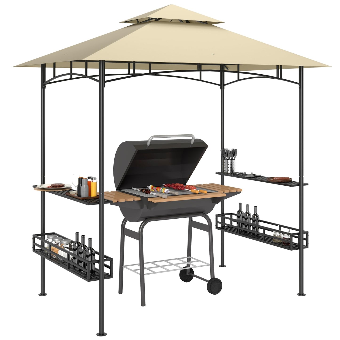 Outsunny Grillpavillon 240x150 cm – wasserdicht, UV-Schutz