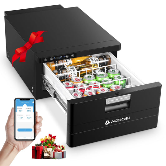 AAOBOSI 31L Kompressor Kühlbox Schublade | APP | 12/24V | -20°C