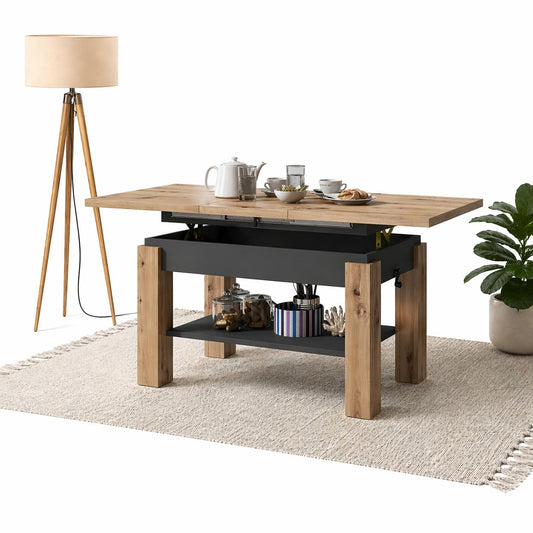All4All Couchtisch Astra 110x68 cm – höhenverstellbar | Artisan Eiche