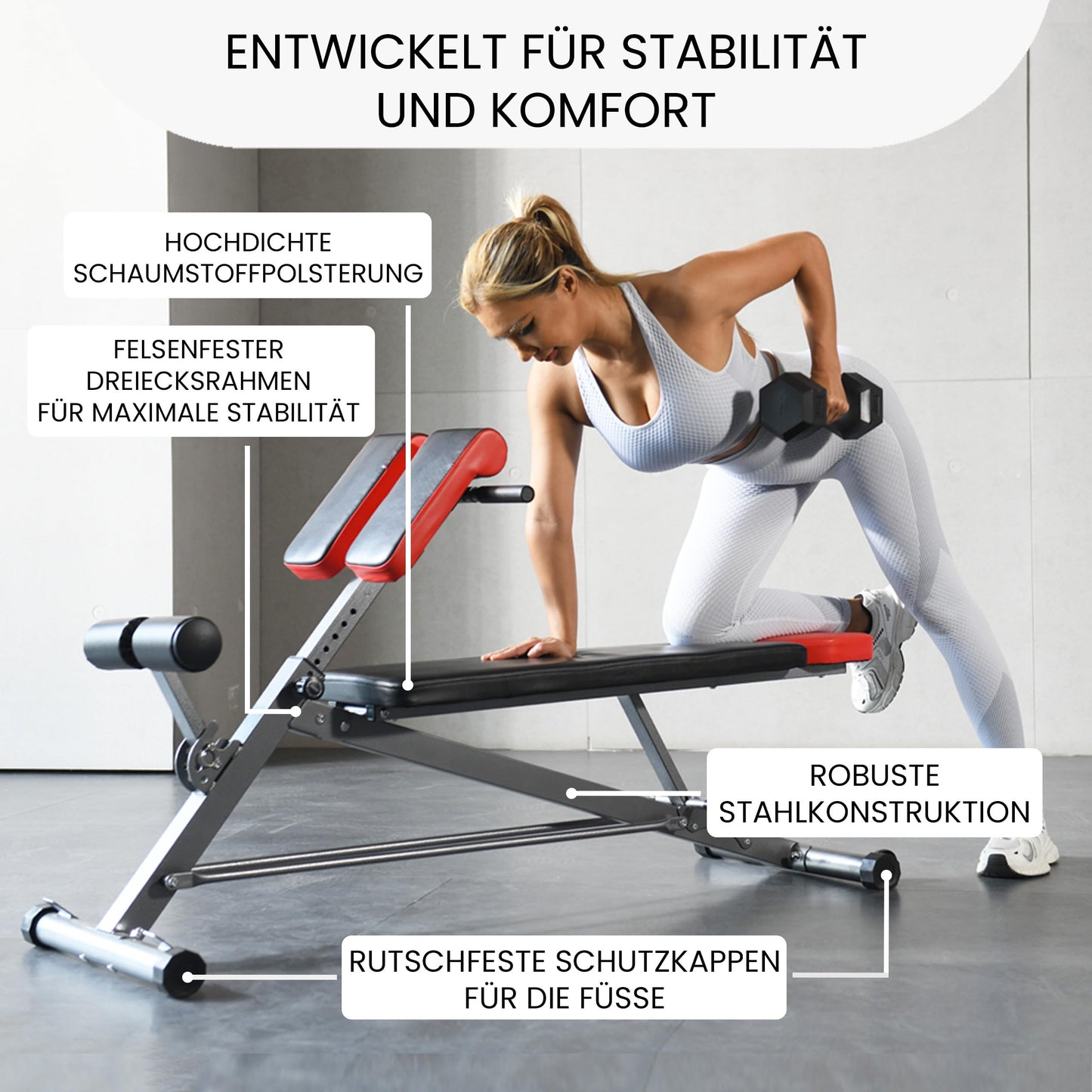 Finer Form Multifunktionale Hantelbank – 5-in-1 Trainingsbank