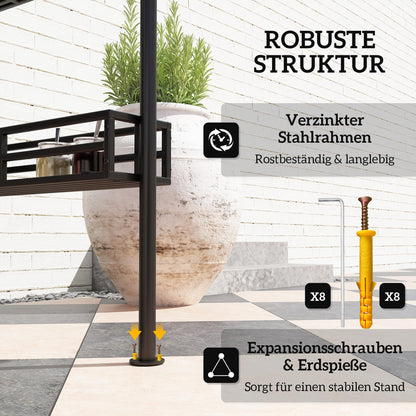 Outsunny Grillpavillon 240x150 cm – wasserdicht, UV-Schutz