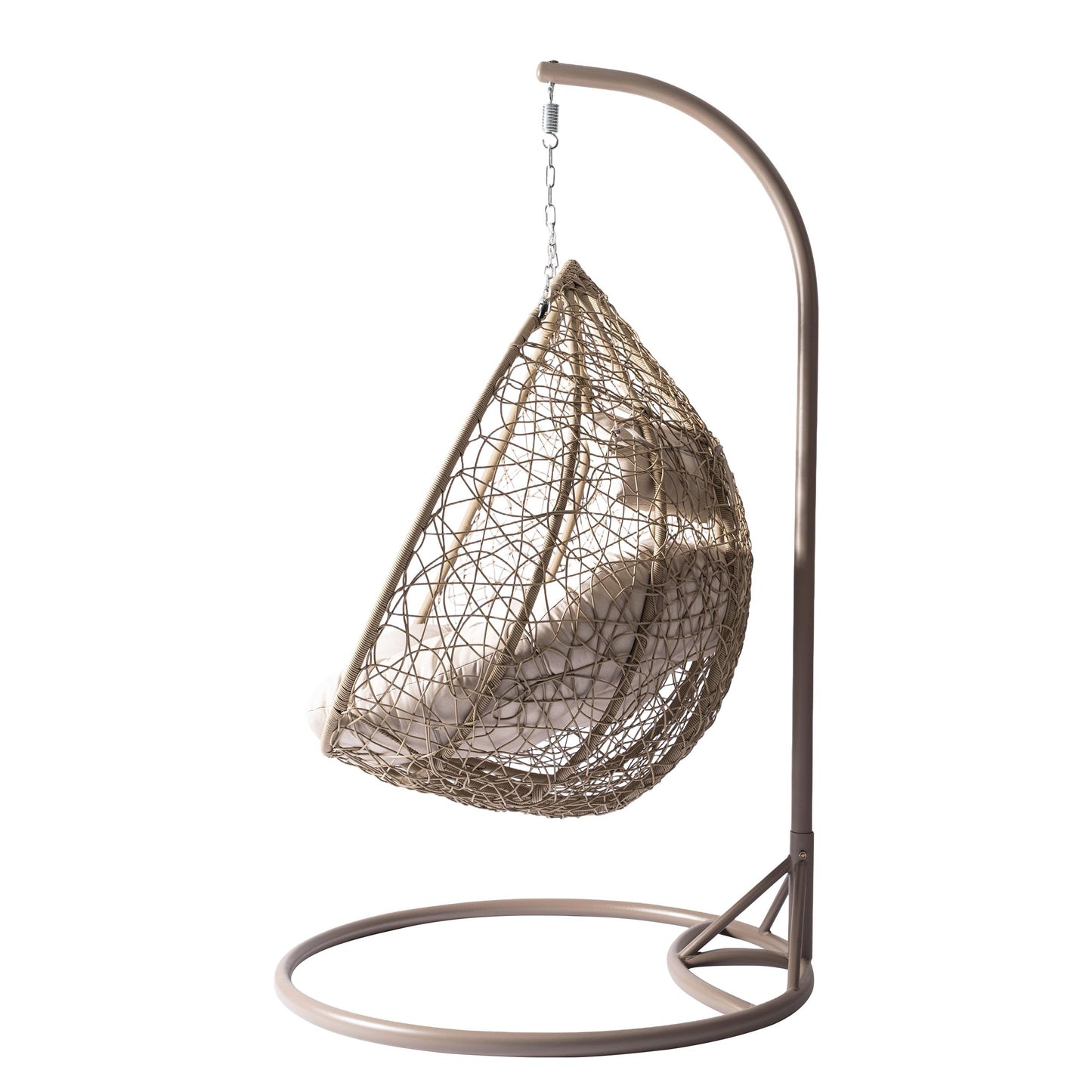 Mirjan24 Torn Hängesessel 2-Sitzer Polyrattan mit Gestell Beige