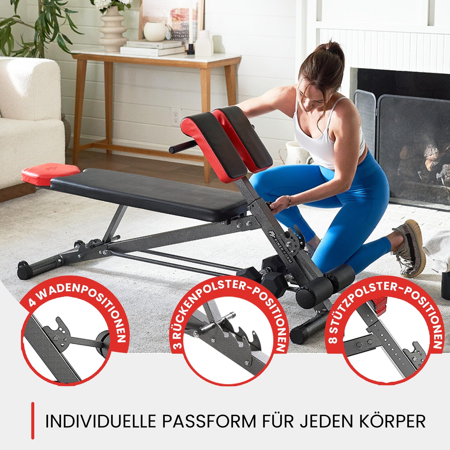 Finer Form Multifunktionale Hantelbank – 5-in-1 Trainingsbank