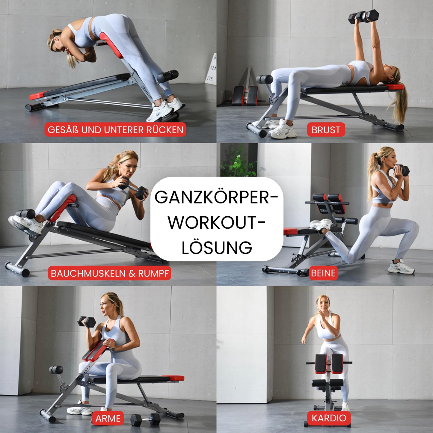 Finer Form Multifunktionale Hantelbank – 5-in-1 Trainingsbank