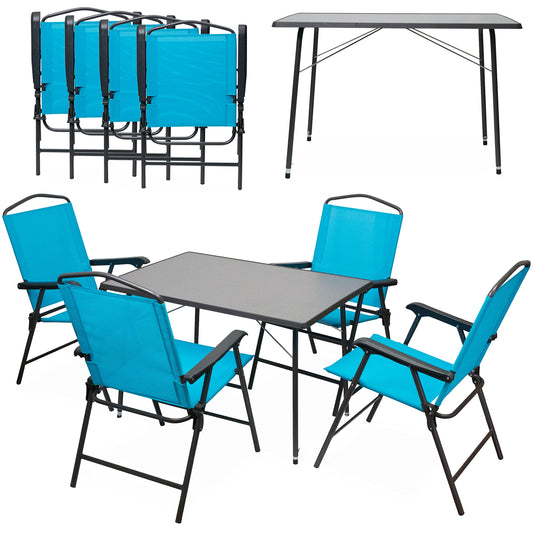 CampAir Campingmöbel-Set 5-teilig | Tisch + 4 Klappstühle | 4 Personen