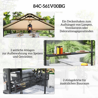 Outsunny Grillpavillon 240x150 cm – wasserdicht, UV-Schutz
