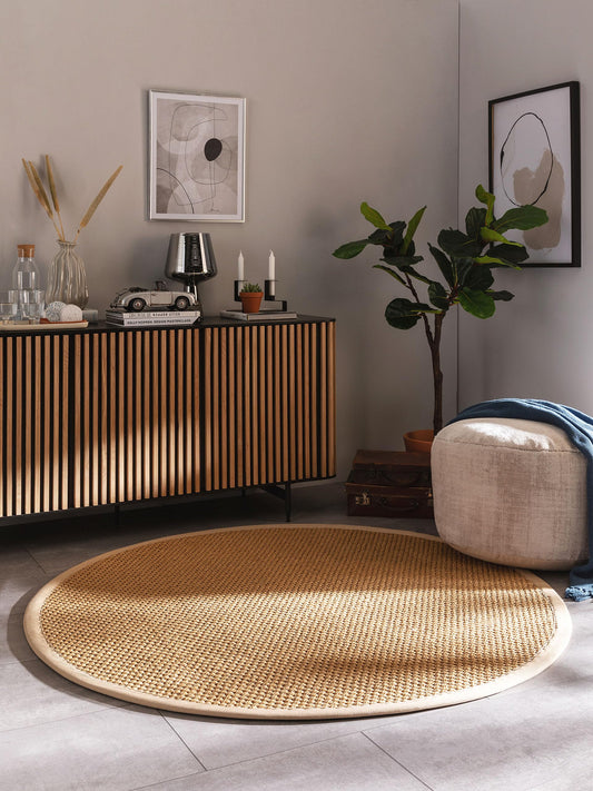 benuta Pure Sisalteppich Greta Rund 250x250 cm – Beige | 100% Sisal